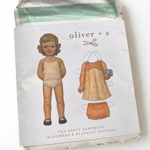 Oliver + S Tea Party Sundress & Bloomers Sewing Pattern | 2T 3T 4 5 | Unused